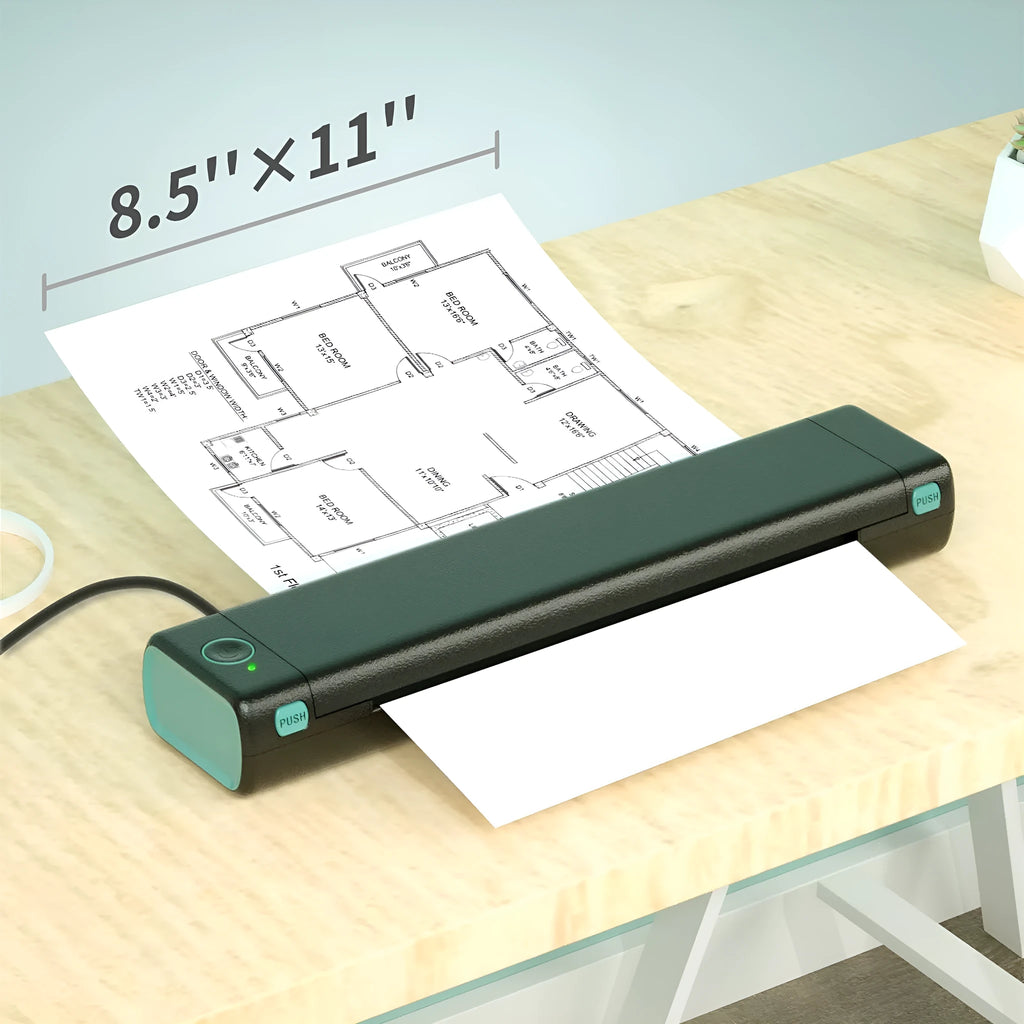 Phomemo M08F portable A4 thermal printer in multiple colour options with Bluetooth connectivity