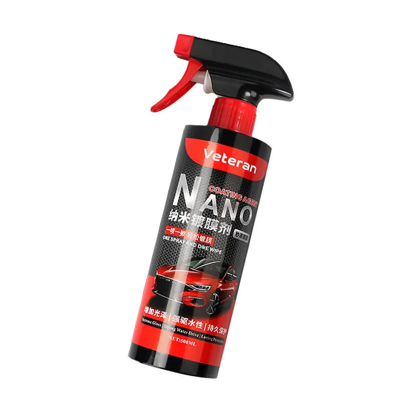 Bottle of automotive coating agent spray for car paint protection and polishing