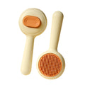 Green and yellow cat grooming brushes with stainless steel bristles and non-slip handles
