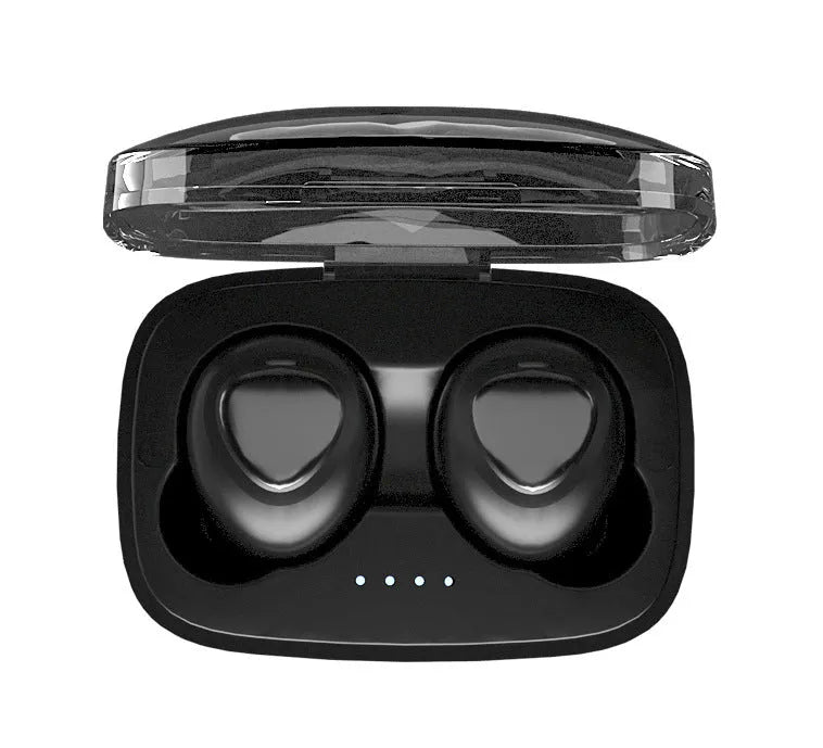 Bluetooth TWS sports mini wireless headset in black boxed finish with earplug fit and ABS casing