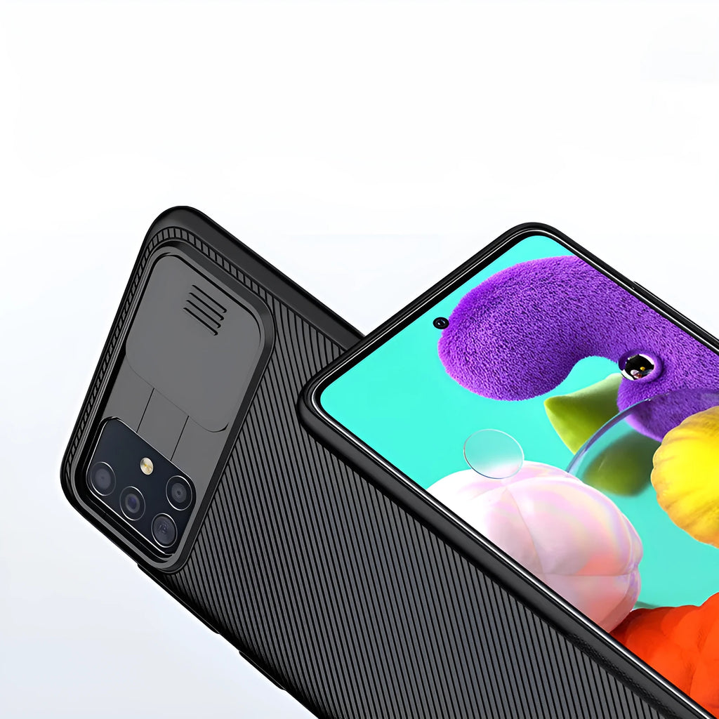 CamShield Samsung Galaxy A51 black PC back cover phone case front view