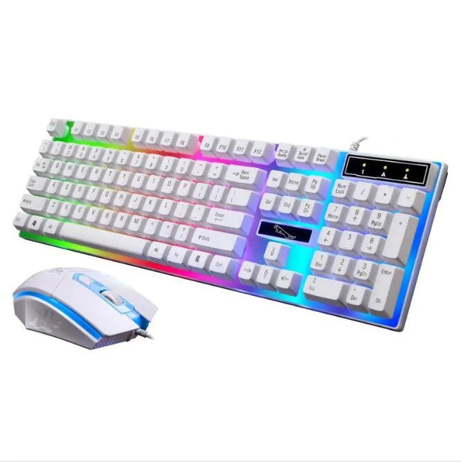 G21 wired U U mouse and keyboard set in black with suspended lighting mechanical feel design