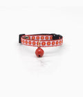 Lightweight red jubilant decoration bell collar for cats with adjustable strap and bell, available in four patterns