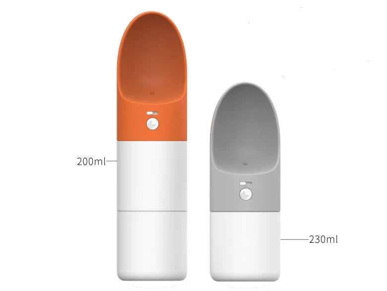 Moestar Rocket pet drinking cup in white-grey colour with one-button lock system and 270ml capacity