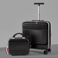 14-inch lightweight PC trolley suitcase with universal wheels and lock in black colour
