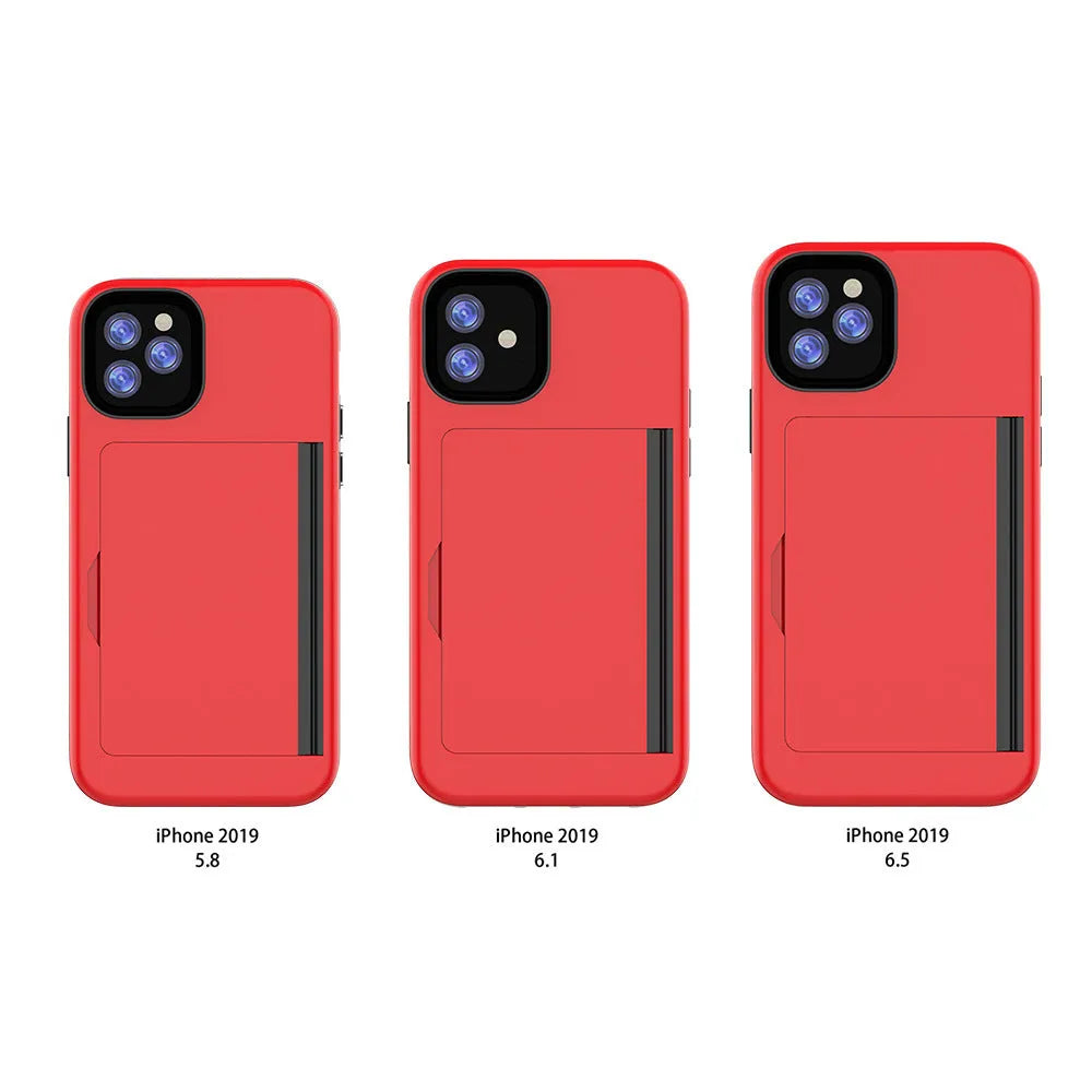 Simple solid-colour TPU and PC back cover case for iPhone 11, 11 Pro, and Pro Max in six colour options.