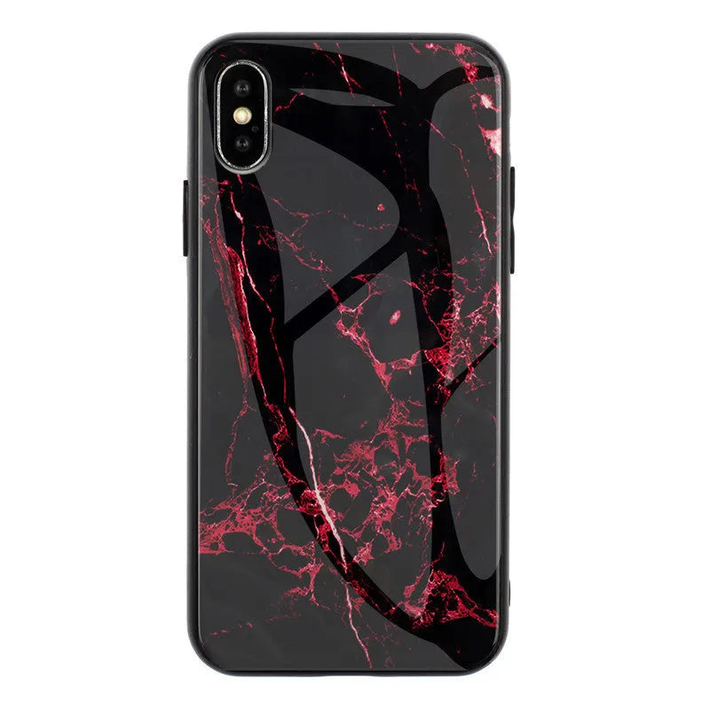 Huawei mobile phone case with marbled glass and TPU protective shell in blue colour.