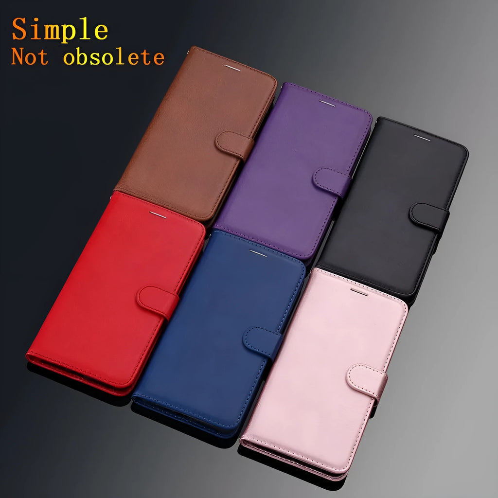 Leather style flip wallet phone case with card slot and kickstand for iPhone