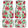 Black printed rubber car floor mat set 4 piece 20mm thick waterproof polyester rubber lining