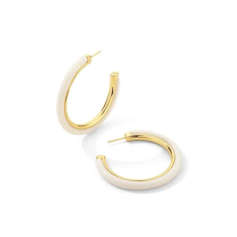 Copper leopard print ring earrings geometric electroplated gold silver for women