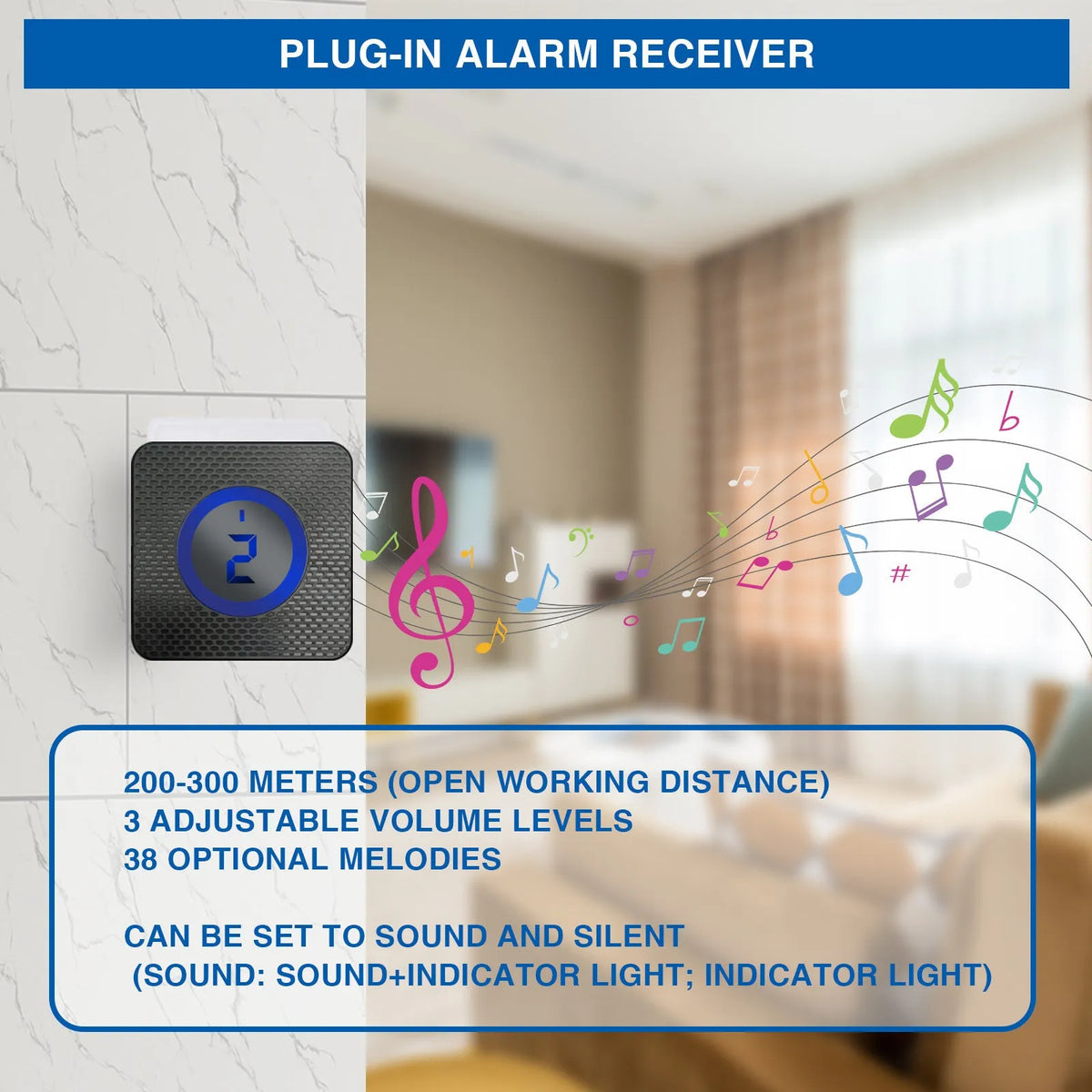 Solar wireless motion sensor alarm with digital display for outdoor driveway detection