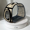 Breathable crossbody pet bag for small pets under 10 jin in solid colour with EVA and polyester fabric.