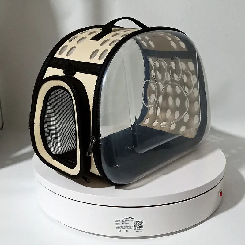 Breathable crossbody pet bag for small pets under 10 jin in solid colour with EVA and polyester fabric.