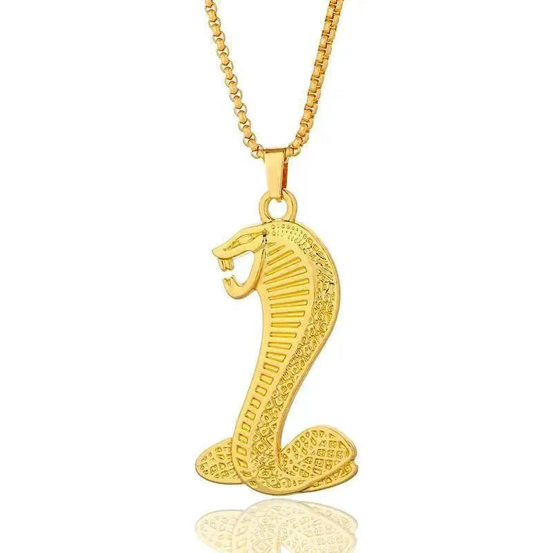Geometric gold colour alloy pendant necklace with inlaid zircon detailing