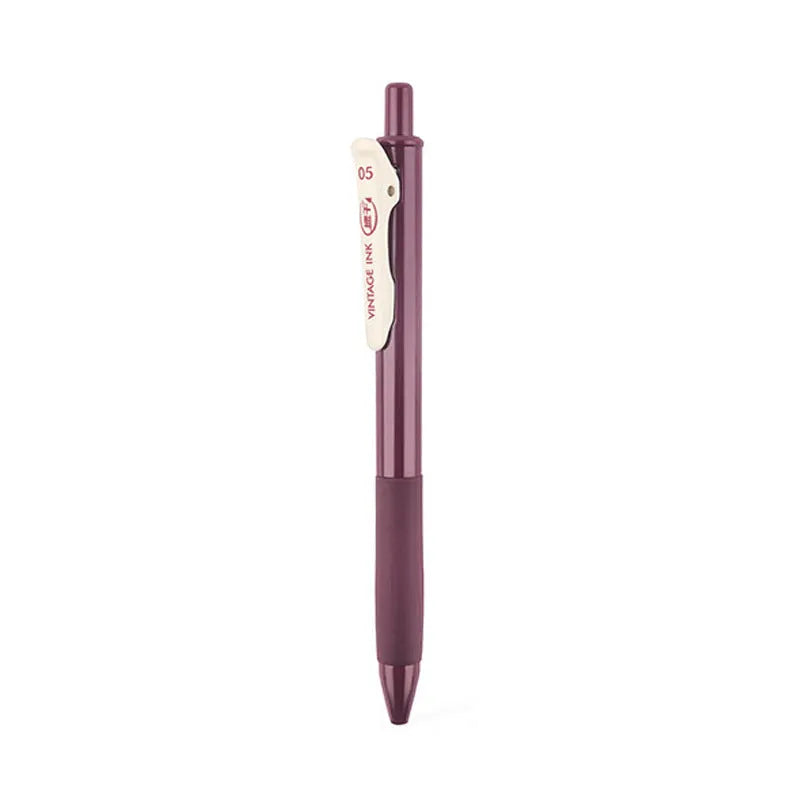 Retro colour gel pen set with 0.5mm tip and plastic body in five colour options