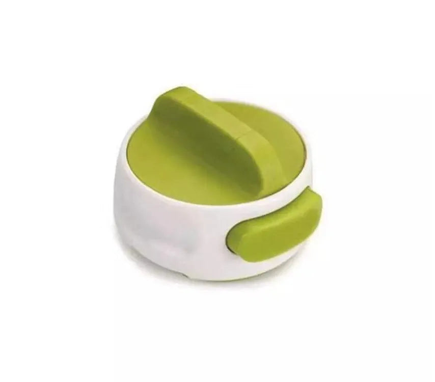 Stainless steel lid opener tool for jars and bottles in green or red colour