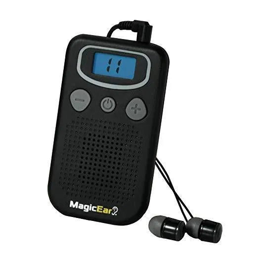 Digital hearing amplifier with background noise reduction in brilliant colour, handheld design