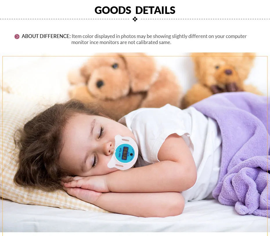 Baby pacifier digital thermometer in Pink colour for infant temperature monitoring
