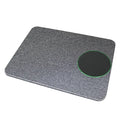 Wireless charging mouse pad with cloth surface measuring 30cm by 22cm in black, grey, blue, or pink colours