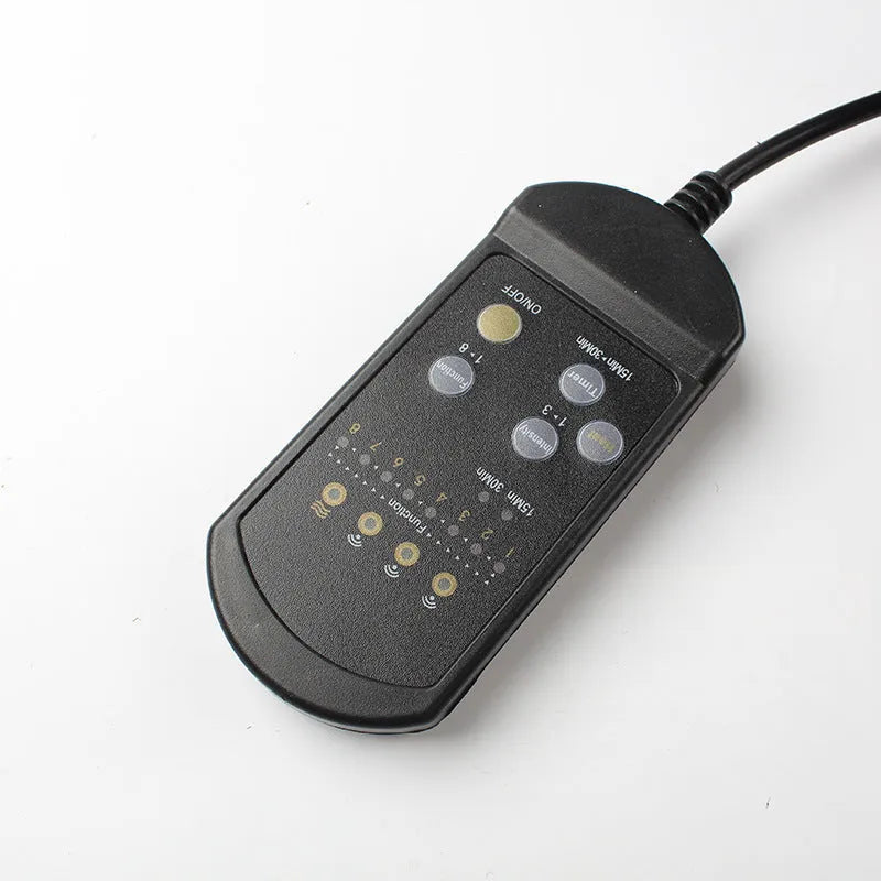 Black heating massage mat seat cushion with infrared physiotherapy and variable speed control