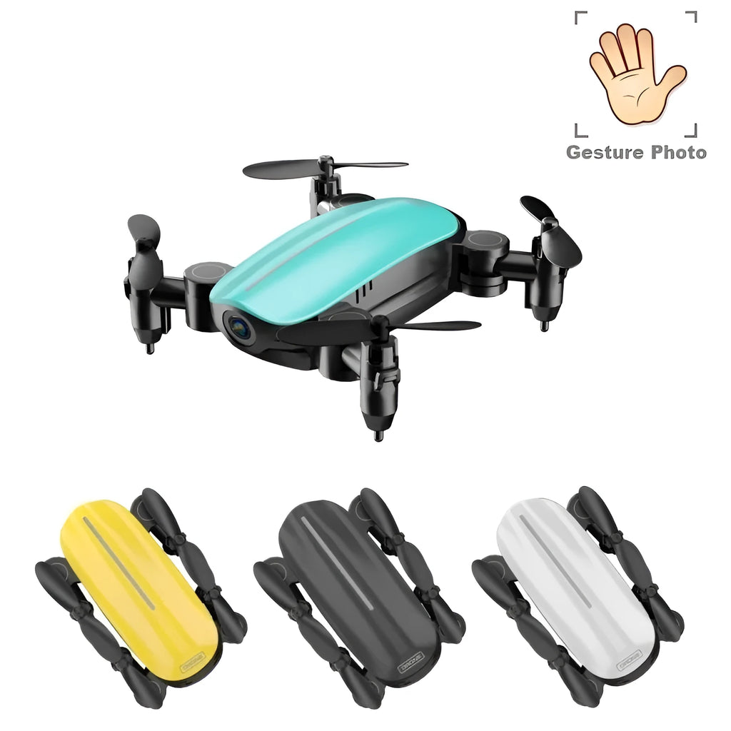 Teeggi T10 foldable mini drone with camera in black, with remote control and altitude hold function
