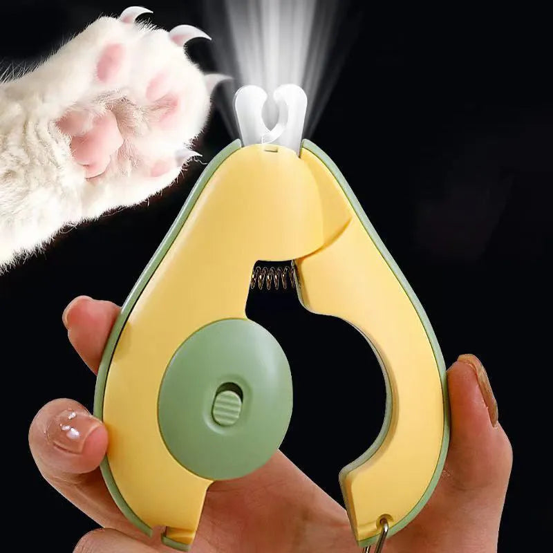 Professional pet nail clipper with LED light for small dogs and cats, in green colour option.