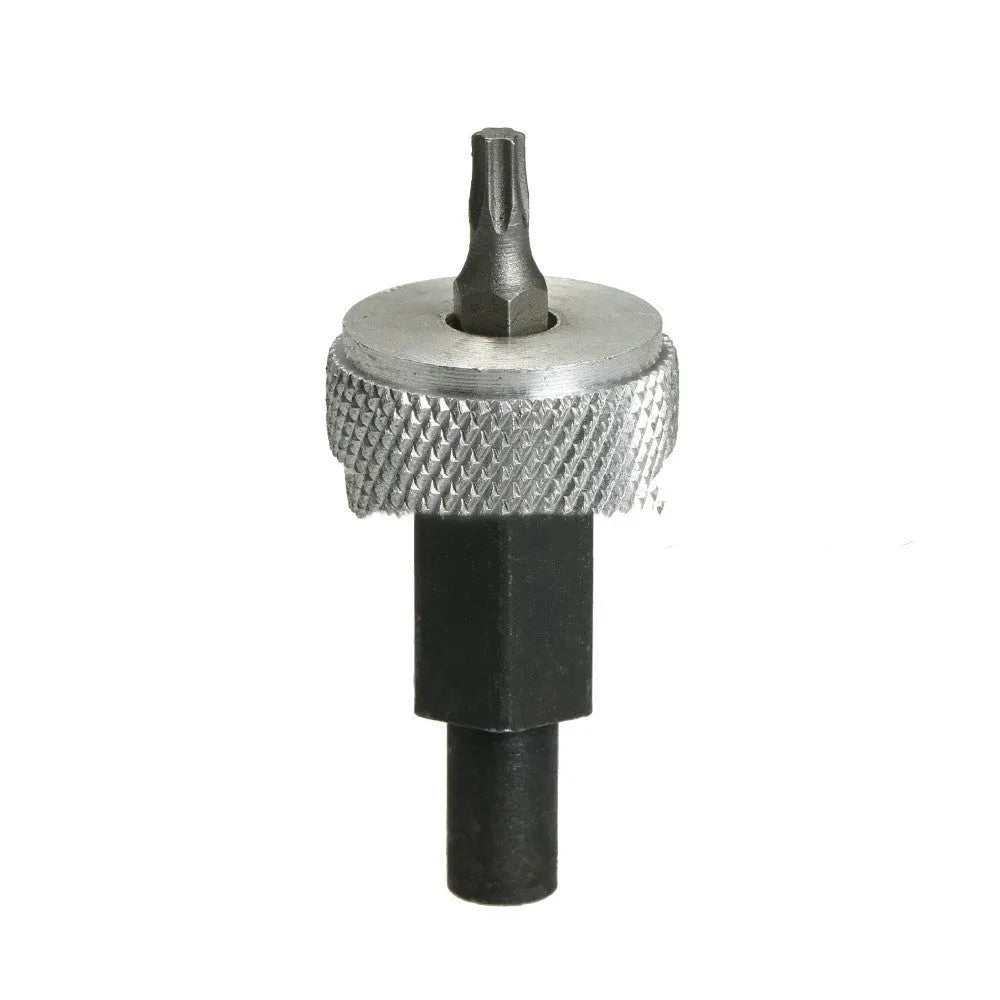 Ignition module wrench with carbon steel handle and knurled aluminium knobs for distributor block mounting