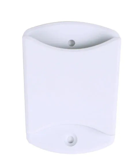 Silver aluminium alloy desktop tablet stand with adjustable holder and white mounting base on a wooden table.