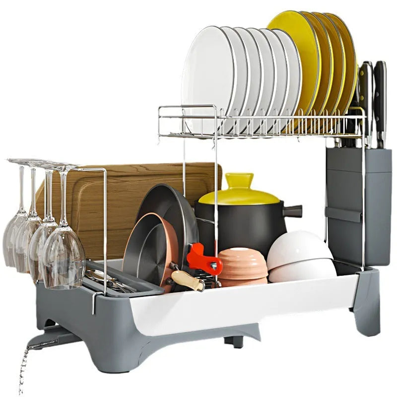 Qiaola Plastic Dish Rack Multi-function Draining Rack Korean Style Single Layer