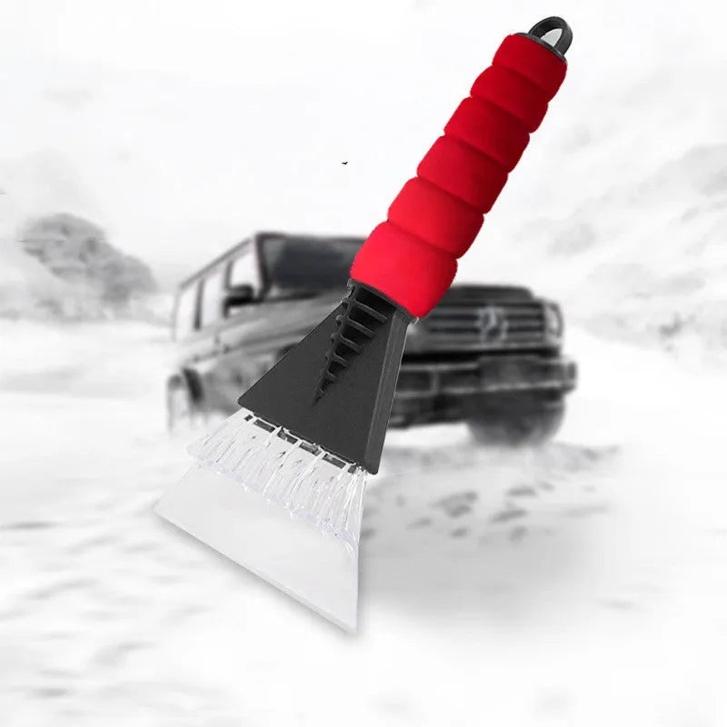 Compact ABS plastic snow shovel in green for vehicle use, 25.4 cm length