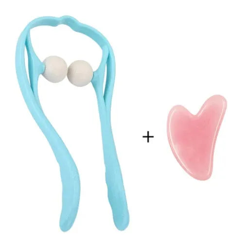 Plastic pressure point therapy neck massager with adjustable stand in blue colour