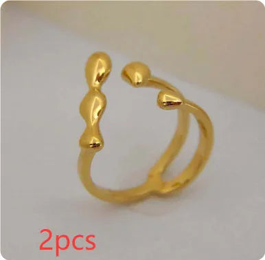 Brass women's fashion ring with spherical design in gold or silver colour