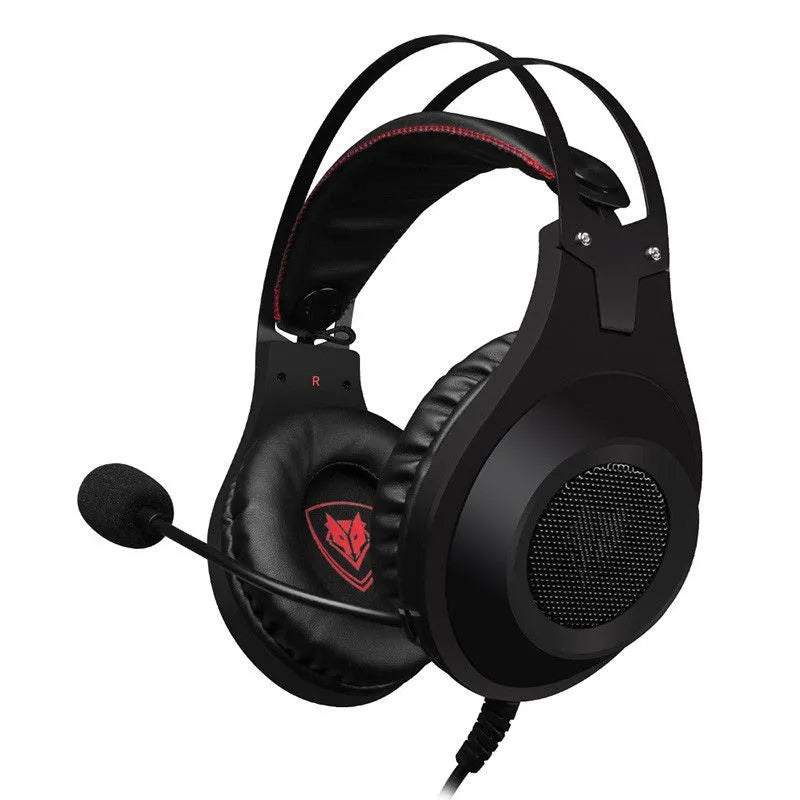 NUBWO N2 black and silver gaming headset with detachable microphone and 1.6m braided cable