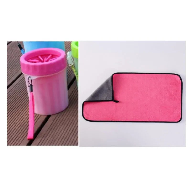 Blue silicone dog paw cleaning wash bucket for pet foot hygiene