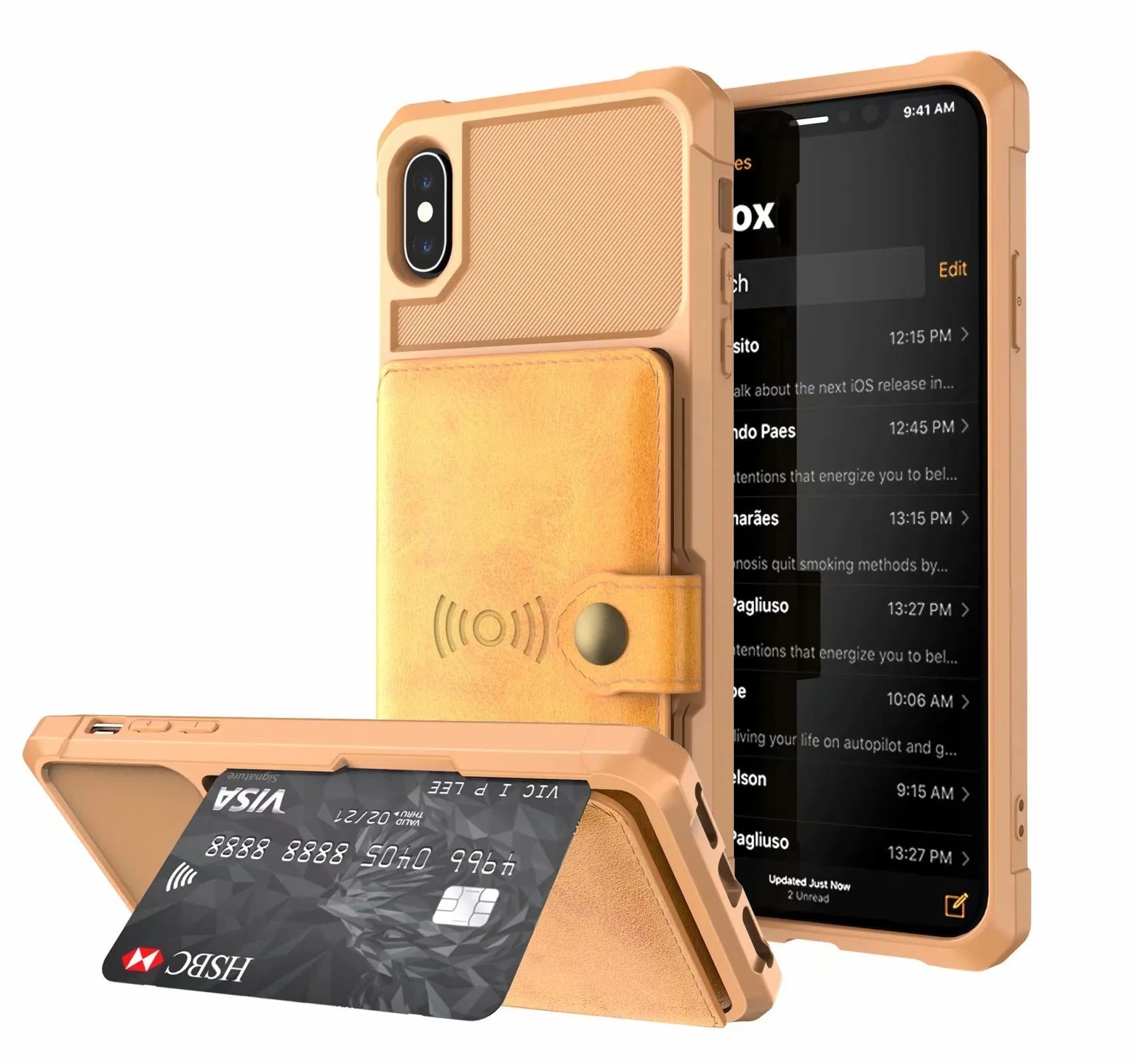 Geometric pattern PU leather mobile phone case in multiple colour options for iPhone and Samsung smartphones