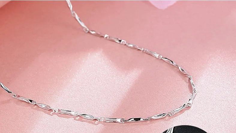 S925 sterling silver necklace with plated finish, available in multiple style options