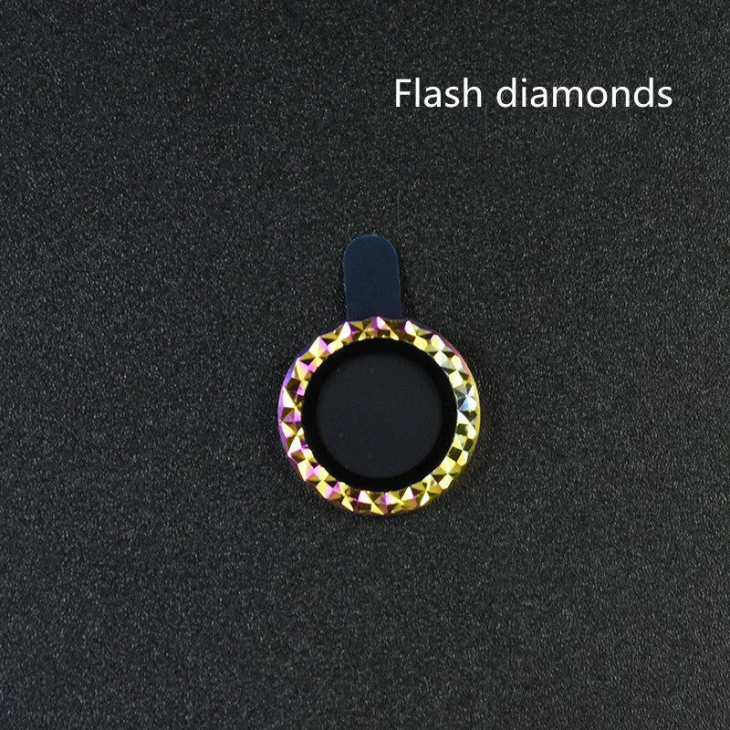 Diamond pattern tempered glass lens protector and aluminium ring for iPhone 12 and 11 models