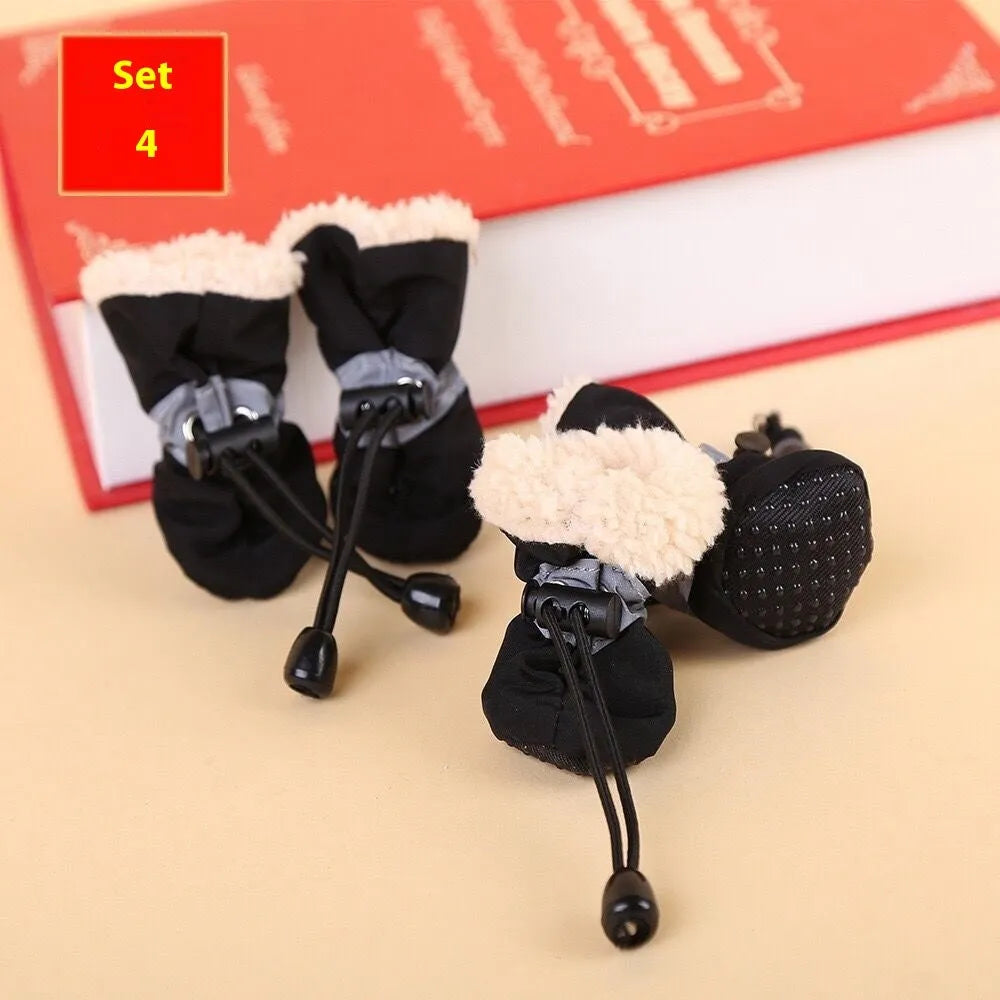 Breathable cloth dog shoes with soft soles available in multiple colours and seven size options