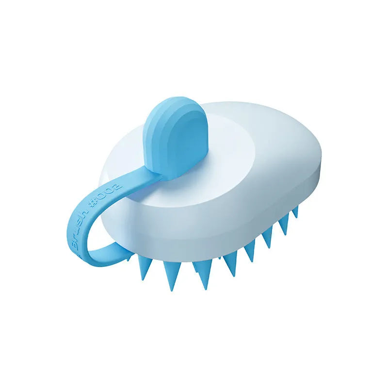 Soft silicone pet hair remover comb brush with TPR massage nodes for dog bathing
