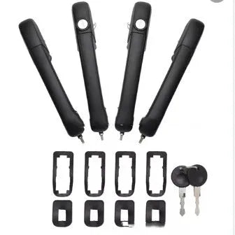 Black plastic car door handle set for SANTANA models, part number 173898081s
