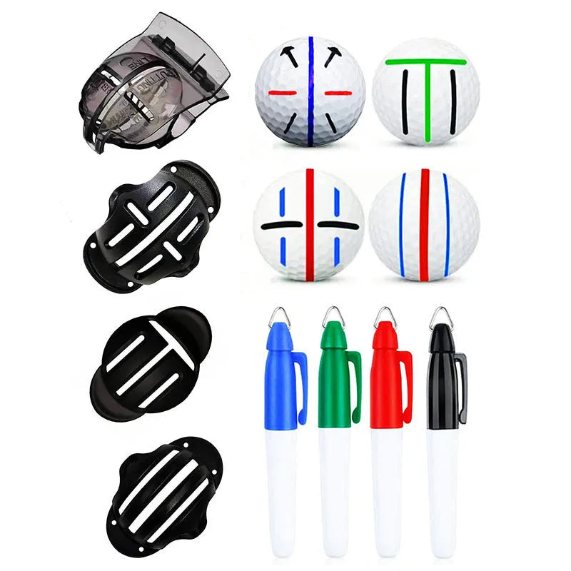 Golf scriber putter alignment tool with plastic scriber markers and drawing pens for putting practice