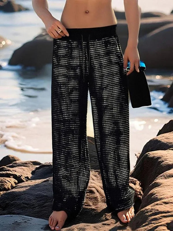 Fashion Personality Men's Casual Pants in black, high-waist bamboo fibre fabric, sizes S M L XL