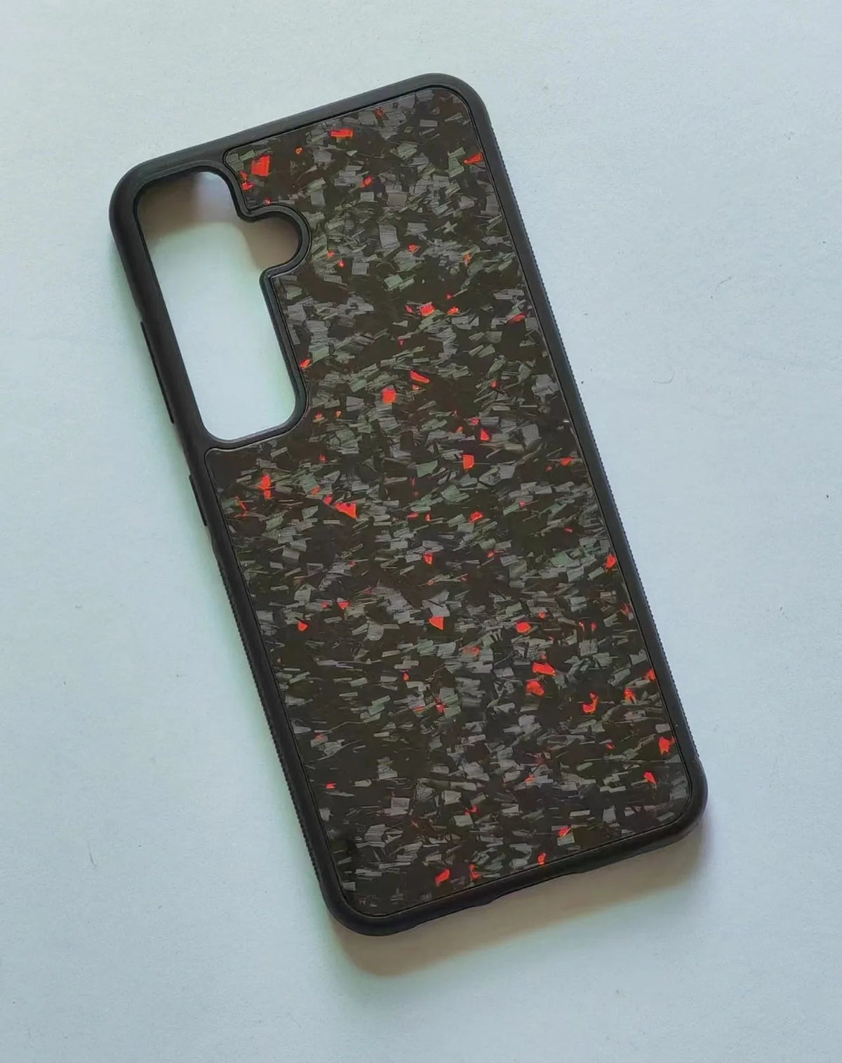 Real carbon fiber silicone phone case for Samsung S24 Ultra in forged blue colour