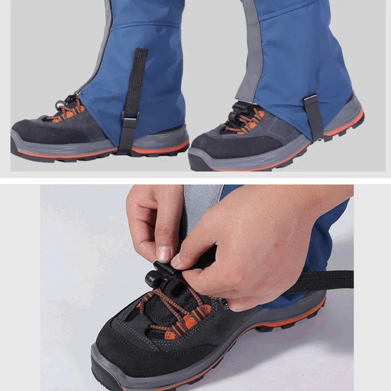 Outdoor snow kneepad made of 420D nylon fabric, waterproof and breathable, 3D draping design, available in black blue orange sizes L M