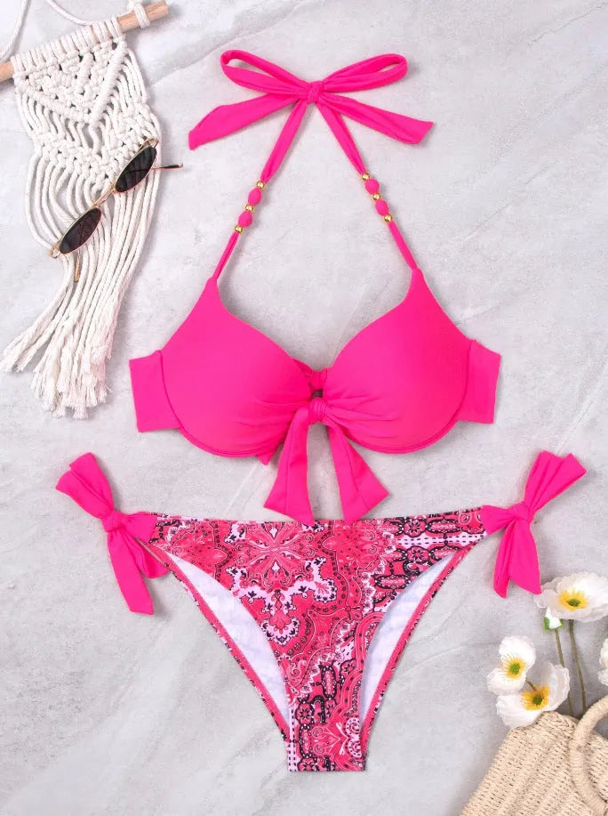Ladies polyester bikini swimsuit available in multiple colours and sizes
