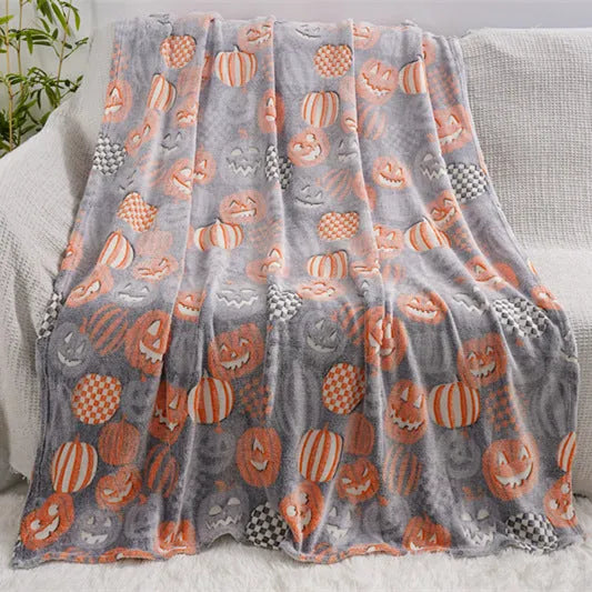 Children's cartoon style flannel blanket for air conditioner cover in two sizes.