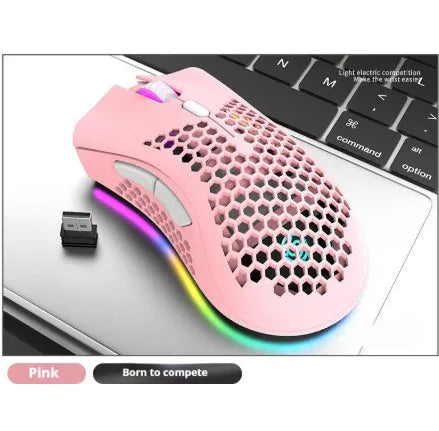 Hollow out luminous wireless mouse in BM600 colours with photoelectric sensor