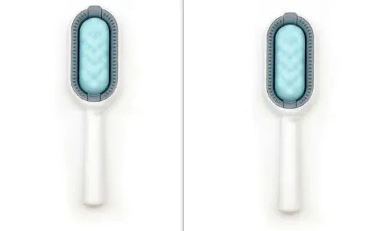 Green plastic pet hair removal comb with disposable wipes sticker for cats and dogs