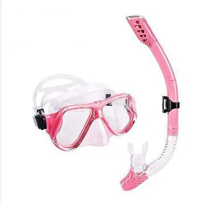 Anti-fog diving goggles with PC frame and silicone mouthpiece in four colour options