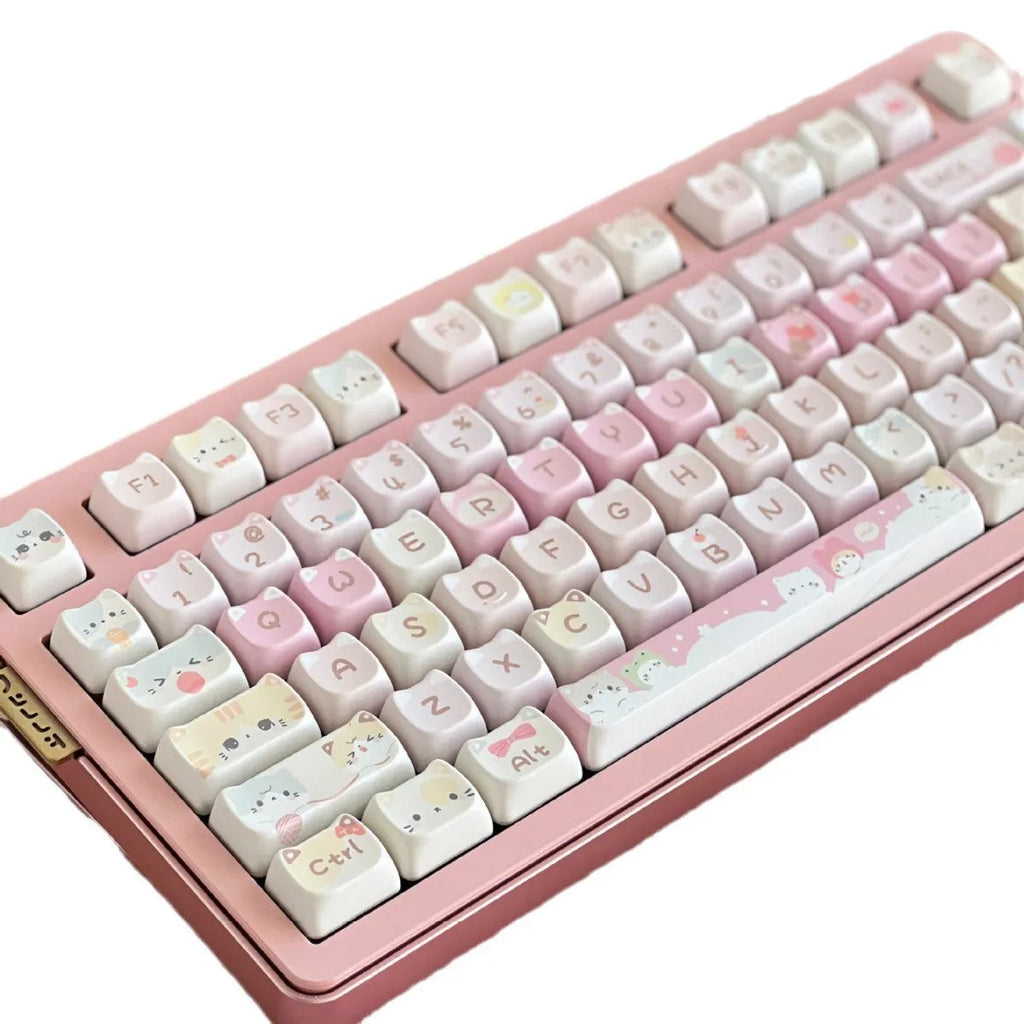 Meow Meow Team themed 141-piece mechanical keyboard key cap set with colourful sublimated artwork.